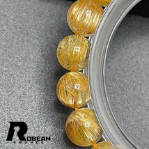 逸品 EU製 定価12万円★ROBEAN・タイチンルチル★黄金針水晶 金運 幸運 ゴールド ブレスレット パワーストーン 綺麗 9-9.6mm 1001G1506_画像4