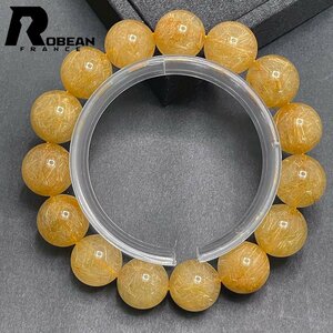  beautiful EU made regular price 18 ten thousand jpy *ROBEAN* Taichi n rutile * yellow gold needle crystal luck with money .. Gold bracele Power Stone 15.2-15.5mm Z1001G1628