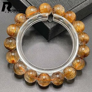  valuable EU made regular price 21 ten thousand jpy *ROBEAN* Brown rutile quartz * bracele Power Stone natural stone beautiful luck with money amulet 11.8-12.6mm C515607