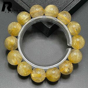  excellent article EU made regular price 21 ten thousand jpy *ROBEAN* Taichi n rutile * yellow gold needle crystal Gold bracele 9 star better fortune natural stone luck with money amulet 15.9-16.6mm C1008J512