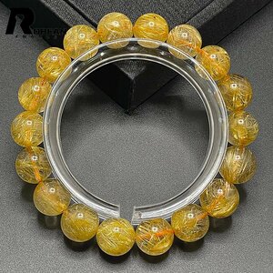  rare EU made regular price 25 ten thousand jpy *ROBEAN* Taichi n rutile * yellow gold needle crystal Gold bracele 9 star better fortune natural stone luck with money amulet 10.8-11.8mm C330036