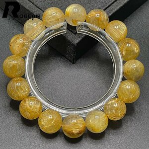  dream color EU made regular price 10 ten thousand jpy *ROBEAN* ultimate! ultimate full needle rutile quartz * bracele Power Stone natural stone beautiful luck with money amulet 12.9-13.7mm C426354