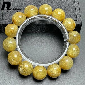  dream color EU made regular price 33 ten thousand jpy *ROBEAN* Taichi n rutile * yellow gold needle crystal Gold bracele 9 star better fortune natural stone luck with money amulet 15.9-16.6mm C517634
