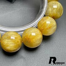 夢色 EU製 定価33万円★ROBEAN・タイチンルチル★黄金針水晶 ゴールド ブレスレット 九星開運 天然石 金運 お守り 15.9-16.6mm C517634_画像5