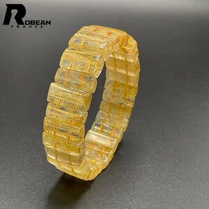 Art hand Auction 綺麗 EU製 定価24万円★ROBEAN･タイチンルチルバングル★黄金針水晶 ブレスレット パワーストーン 金運 お守り 17.4*7*4.9mm C521694, ビーズ細工, ビーズ, 天然石, 半貴石