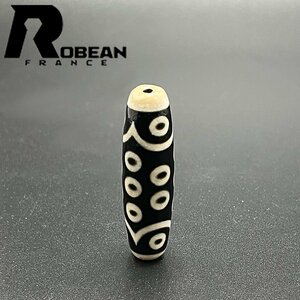 絶賛 EU製 定価5万円★ROBEAN・チベット老玉髄・天珠★パワーストーン アクセサリー 天然石 瑪瑙 金運 お守り 約46.1*12.8mm 1004T022