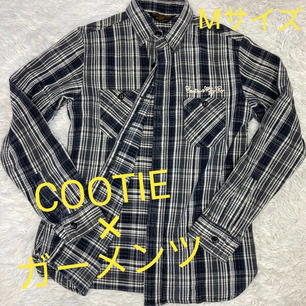 COOTIE クーティー×エンジニアードガーメンツ チェック 長袖ネルシャツ コットン 刺繍 日本製 メンズ コラボ グレー系M