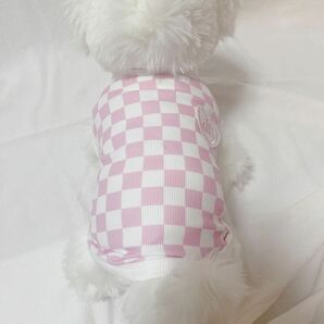 犬服猫服　ペット服　ペットウェア　ドッグウェア　チェック柄ピンク