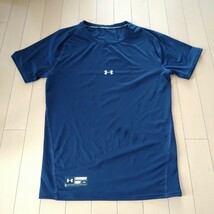 アンダーアーマー ヒートギア 半袖Tシャツ ネイビー XXL_画像1