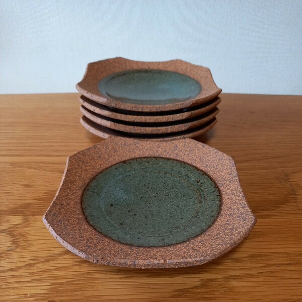 美濃焼き焼き〆青磁取り皿5枚セット