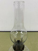 硝子 ランプ 高さ:約37.5cm ガラス アンティーク レトロ 骨董品 古美術品 3613tfzN_画像7
