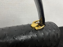 GENUINE OSTRICH SKIN オーストリッチ ハンドバック ショルダーバッグ 2way ブラック U682_画像6