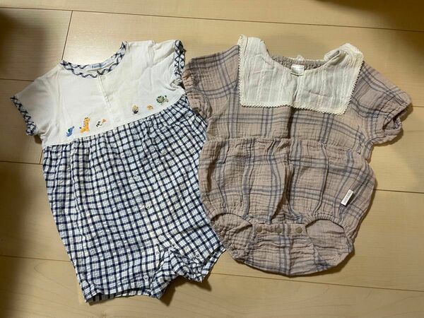 ファミリア familiar テータテート バースデイロンパース ベビー ベビー服 70サイズ ２着セット