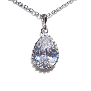 fa set cut large grain CZ superfine necklace 