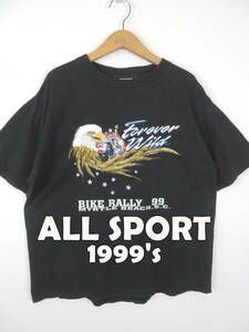 90s All Sport オールスポーツ ★ マートルビーチ バイクウィーク Tシャツ XL ★ アメリカ USA 古着 アメリカン バイカー イーグル 鷲 ワシ