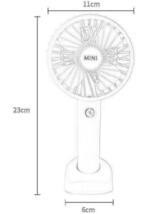 新品送料無料 ハンディファン ブルー USB充電式 風量切替_画像4