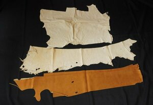 ④ armour . purchase original leather edge torn 3 sheets white color ocher leather leather is gire leather craft 