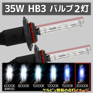 HID交換用バルブ HB3 2本セット 35W 30000k 補修用