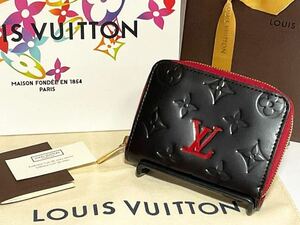 【美品】ルイヴィトン ヴェルニ 0079ラウンドファスナー マットブラック コインパース ミニ財布 LOUISVUITTON コインケース