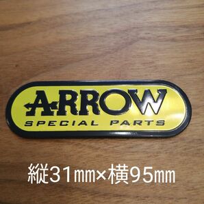 ARROW(アロー) "黄色"アルミ耐久ステッカー 縦31㎜×横95㎜