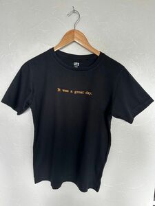 Tシャツ 半袖 半袖Tシャツ コットン S ブラック トップス UNIQLO ユニクロ　ディズニー　