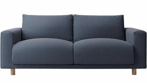  Muji Ryohin мытье .... хлопок брезент диван корпус 2.5 -местный перо карман пружина для покрытие темно-синий 82584660