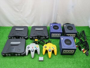 ◇Nintendo64　任天堂64　ゲームキューブ　GAMECUBE　本体　まとめて　計6台　ソフト　ケーブル等　ジャンク　通電可◇24-05-G8