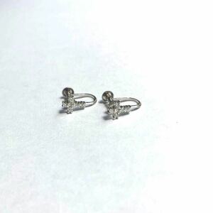  genuine article guarantee Pt900 stamp platinum 10 character . earrings stone entering 1.88g accessory collection 