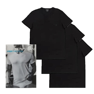 エンポリオアルマーニ EMPORIO ARMANI Tシャツ 110856-CC722-21320-M メンズ ブラック 3枚セット Tシャツ