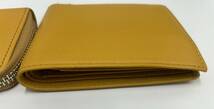 Business Leather Factory ビジネスレザーファクトリー レザー 折りたたみ財布 キーケース イエロー 黄色 ２点セット おまとめ_画像5