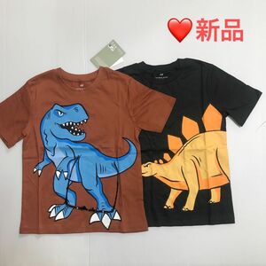 新品★恐竜プリント 半袖Tシャツ二枚セット110-116cm