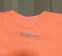 希少色 90s USA製 Keith Hering キースへリング POPSHOP Tシャツ 両面プリント オレンジ サイズL アメリカ _画像4