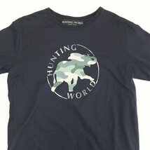 ●HUNTING WORLD ハンティングワールド 半袖 プリントTシャツ メンズ サイズM ネイビー トップス 迷彩 カモフラ柄 1301 1AA/42029_画像2