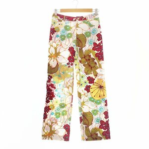 * beautiful goods Weekend Max Mara we k end Max Mara botanikaru pattern Semi-wide pants lady's 38 white red floral print 73138 1BA/91486