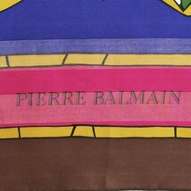 ◆激レア PIERRE BALMAIN ピエールバルマン バラ柄 スカーフ レディース ステンドグラス 大判 マルチカラー 総柄 花柄 ストール 6BC/42073_画像2