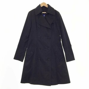 ★BURBERRY BLUE LABEL バーバリーブルーレーベル 長袖ライナー付き トレンチコート レディース38 ブラック E1A06-453-09 3BB/91558