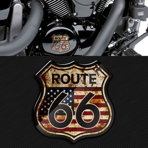 CHQ1983#ルート66 モーターサイクル ステッカー アメリカ 米国 ハーレー ツーリング Pn055 オートバイ バイク ROUTE66ルート