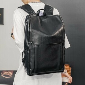 新品◆メンズ レディース　ユニセックス　男女兼用　リュック　PUレザー　大容量　春夏秋冬　個性的 カラー:ブラック DJ176