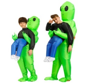  air kos Alien green extraterrestrial costume costume play clothes interesting Halloween cartoon-character costume fancy dress party size : for adult ZCL1387