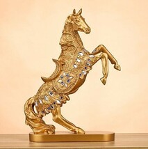 馬の置物 インテリア 豪華 工芸品 ヨーロッパ 雑貨 グッズ 飾り リアル 高級 コレクション 跳ね馬 ゴールドDJ1074_画像4
