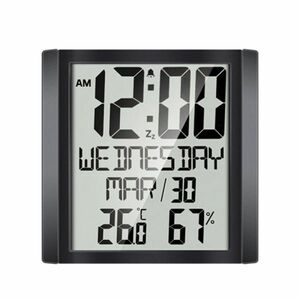 デジタル時計 壁掛け時計 温度計 湿度計 シンプル おしゃれインテリア クール モノトーン かっこいい 掛け 時計DJ1018