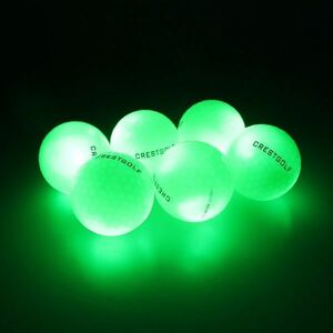 CHQ1358#打つと光るledゴルフボール 4個セット　夜トレーニング　始球式に　景品に　グリーン