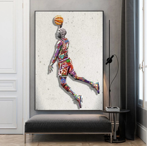 CHQ704# マイケル・ジョーダン　キャンバスアートポスター　50×70cm バスケットボール　NBA キャンバス生地　インテリア　枠なし