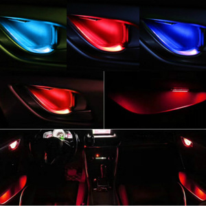 車LED雰囲気ライト自動インテリアインナードアハンドルアームレストライト車のドアインテリアライト装飾ランプ ZCL1712