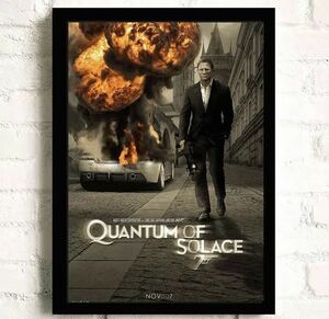 CHQ445# ジェームズボンド 007 映画 慰めの報酬 ダニエルクレイグ キャンバスアートポスター 50×70cm インテリア アート 雑貨