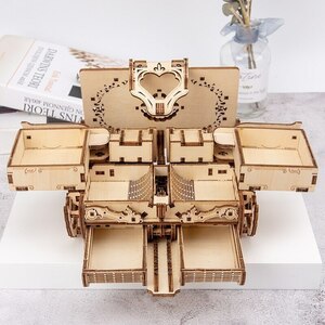 CHQ1605# DIY Laser cutting 3D wooden puzzle assembly klieitib antique jue Reebok s model made toy gif