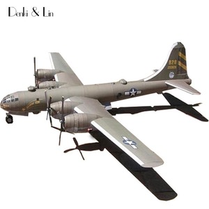 CHQ1801#1:47 scale DIY 3D B29 super four to less airplane paper model assembly . hand work puzzle game DIY child adult toy 