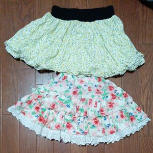 140 女の子 スカート 子供服　花柄　まとめ売り