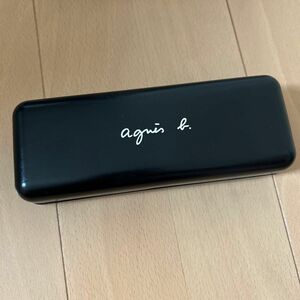 【送料込】【ほぼ未使用】メガネケース /メガネ拭き付き アニエスベー agnes b. ブラック黒