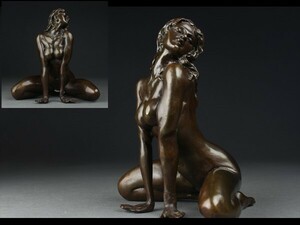 【西】Za264 銅製 裸婦 置物 ブロンズ